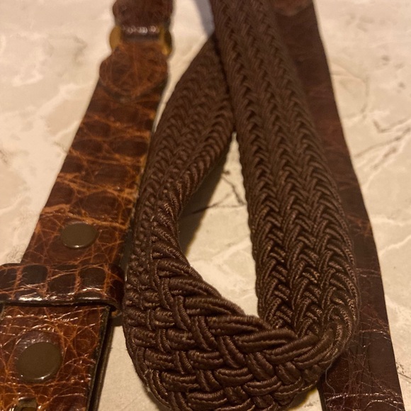 Vintage Genuine Alligator On Cowhide Belt 36 Classic - Picture 7 of 10